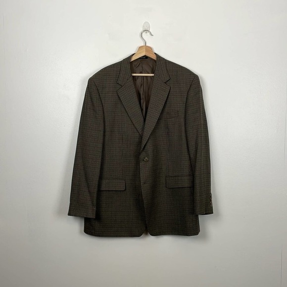 Lauren Ralph Lauren Blazer Mens 44R Wool Tweed Houndstooth Blend Sport Coat